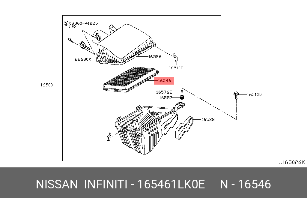 Фильтр воздушный NISSAN 165461LK0E