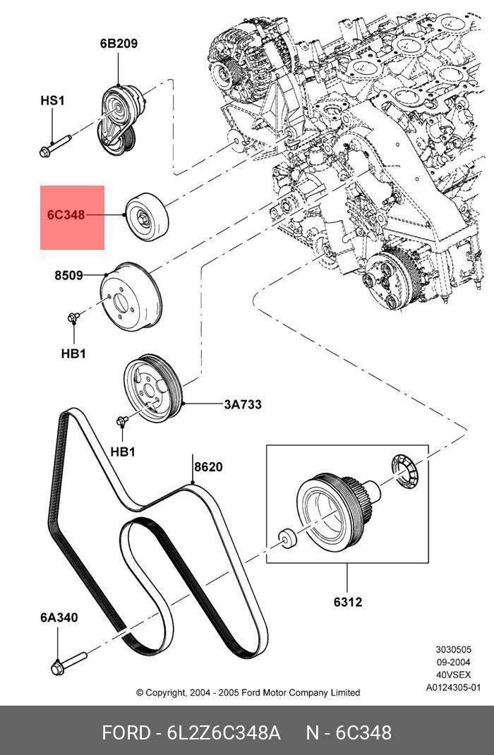 Натяжитель приводного ремня FORD 6L2Z6C348A