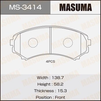 Колодки тормпер MASUMA MS3414