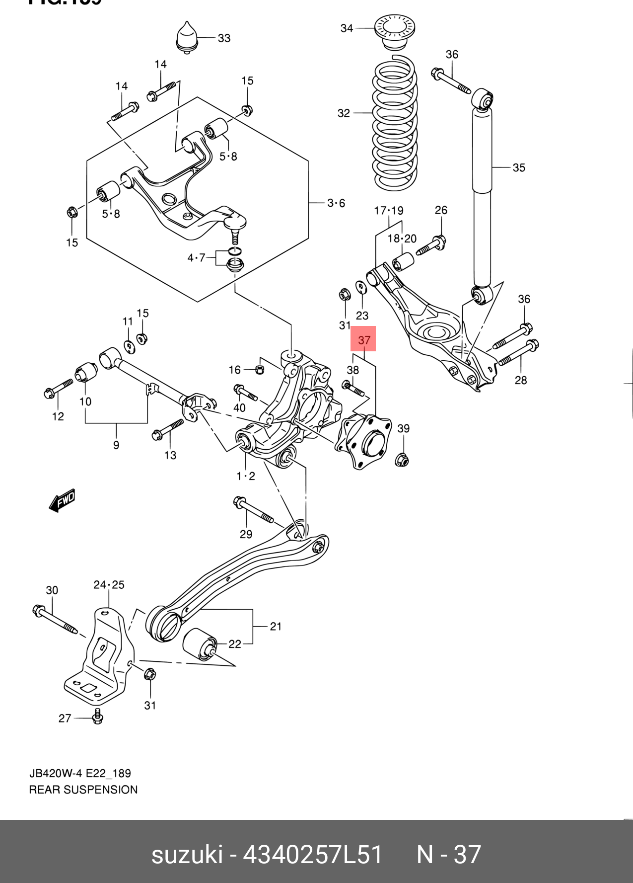 СТУПИЦА КОЛЕСА SUZUKI 4340257L51