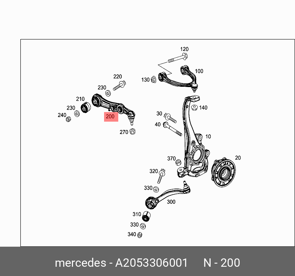 Рычаг подвески | перед прав | MERCEDES A2053306001