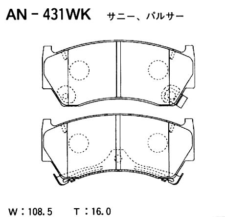 Комплект тормозных колодок дисковый тормоз AKEBONO AN431WK