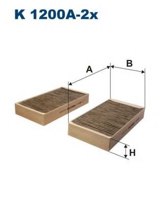 Фильтр салона угольный упаковка 2 шт FILTRON K1200A2X