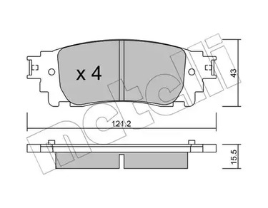 Brake Pad Set disc brake METELLI 2210410