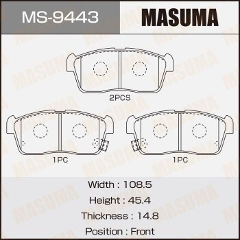 Колодки торм пер MASUMA MS9443