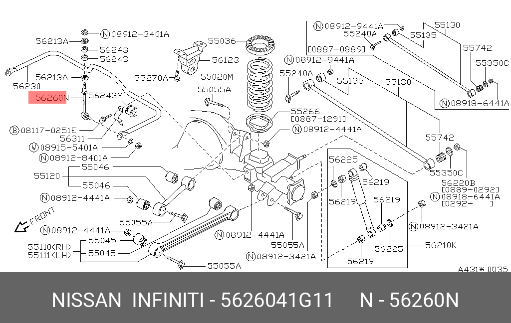 Стойка стабилизатора NISSAN 5626041G11