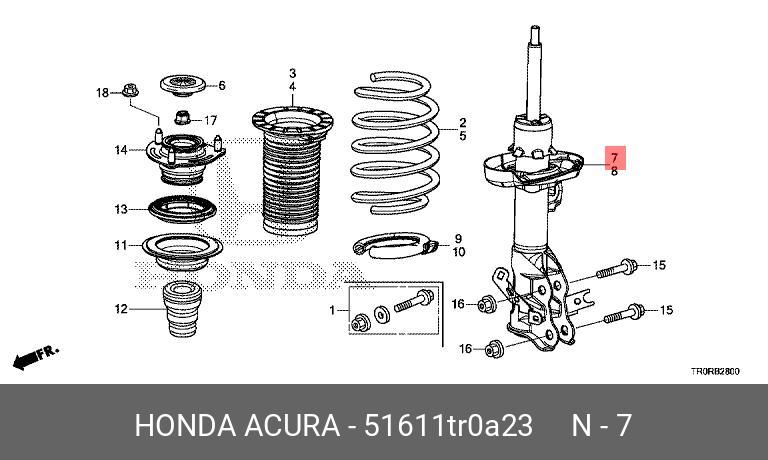 АМОРТИЗАТОР ПОДВЕСКИ HONDA 51611TR0A23