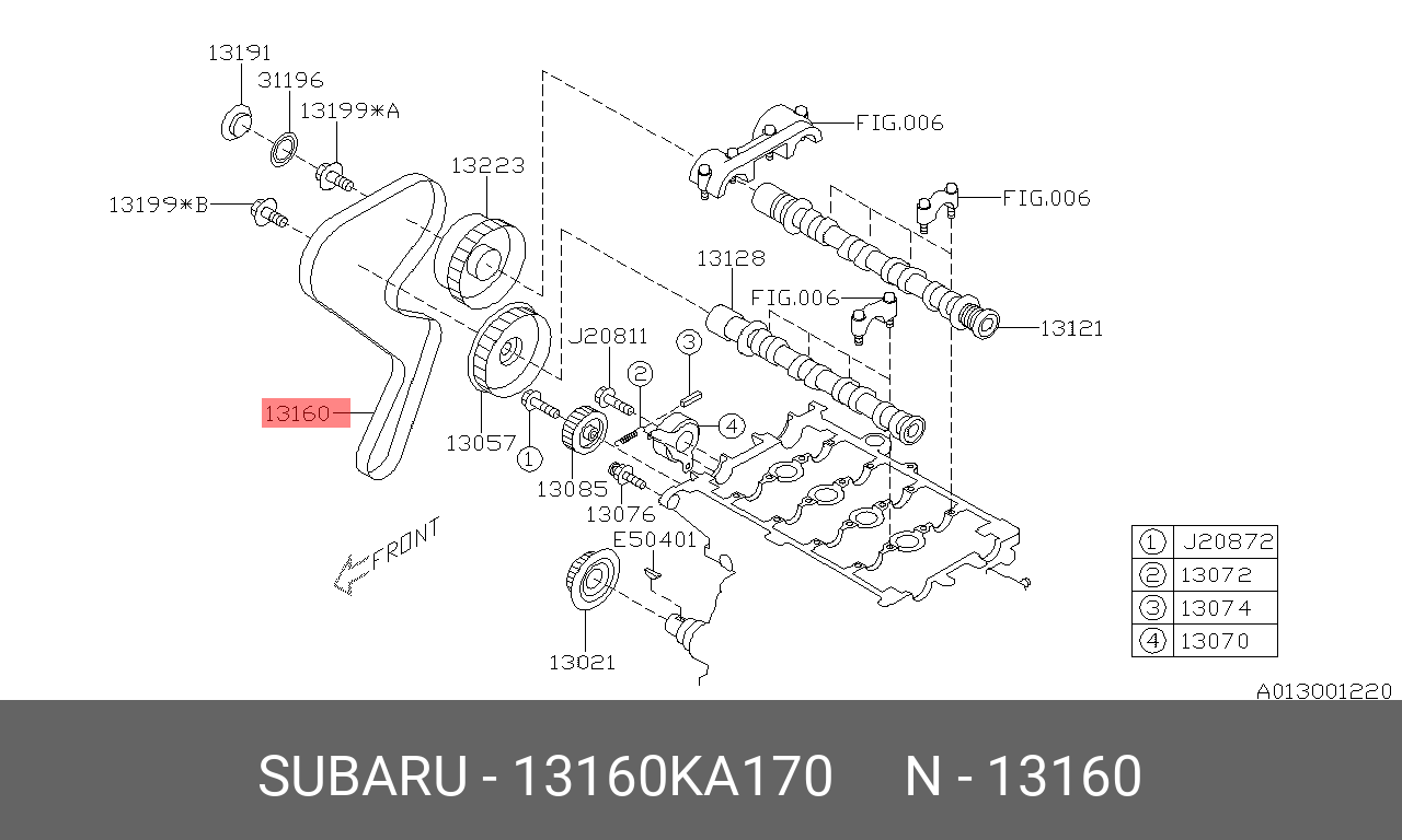 134RU16 РЕМЕНЬ ГРМ SUBARU 13160KA170