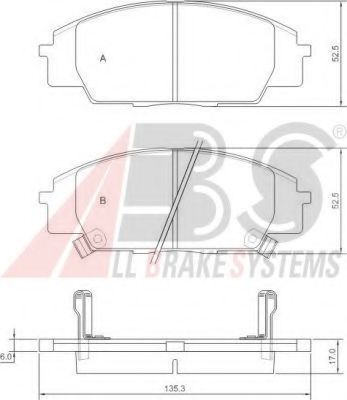 Колодки тормозные дисковые ABS 37174