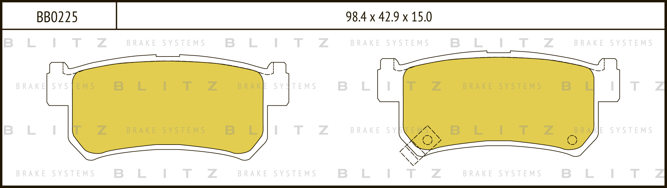 Колодки тормозные дисковые задние BLITZ BB0225