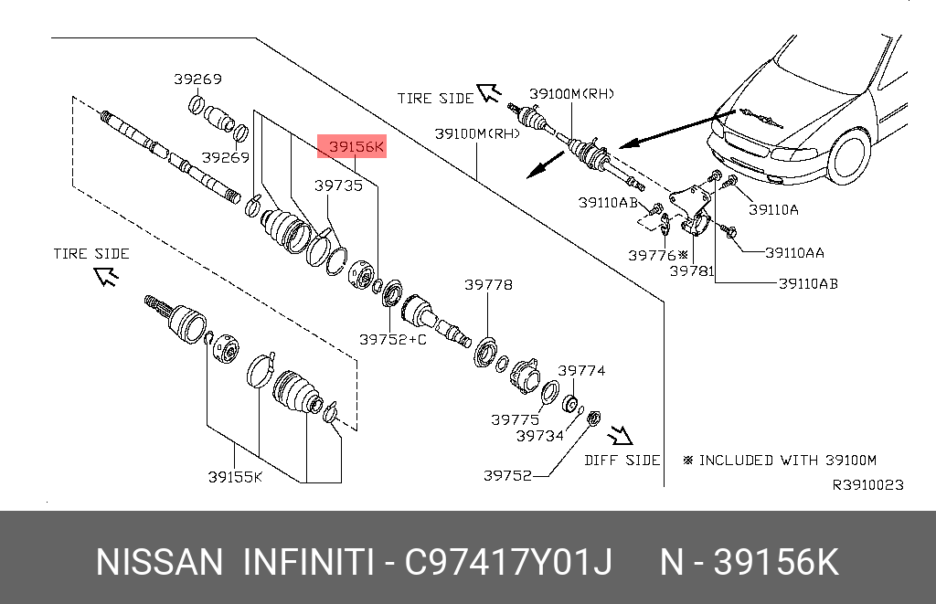 ШРУС внутренний NISSAN C97417Y01J