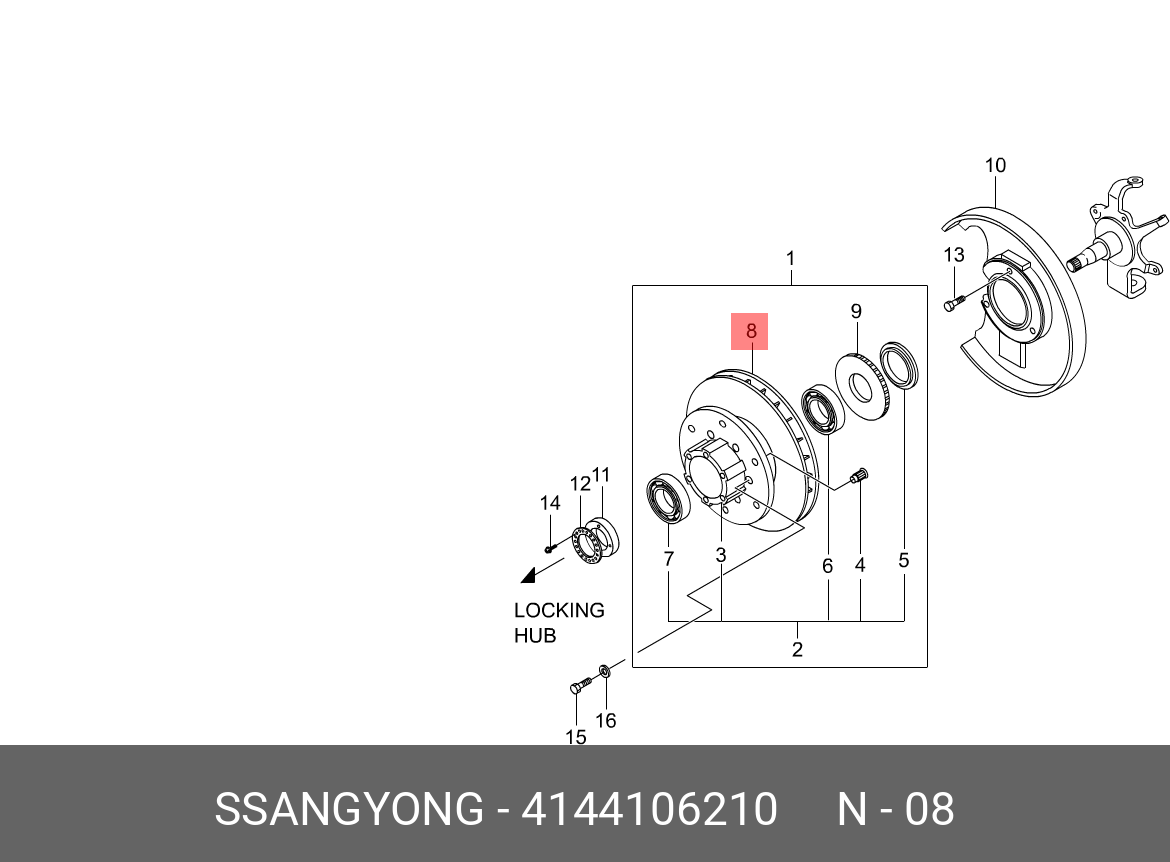 Диск тормозной | перед | SSANGYONG 4144106210