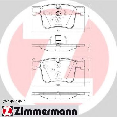 Комплект дисковых тормозных колодок ZIMMERMANN 251991951