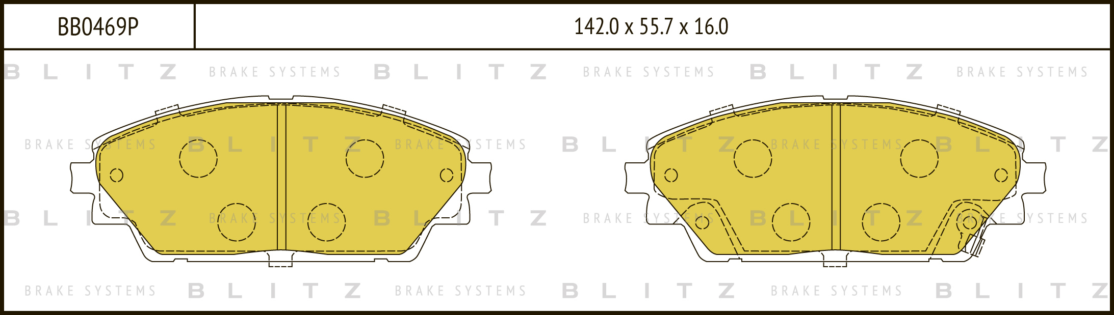 Колодки тормозные дисковые передние BLITZ BB0469P
