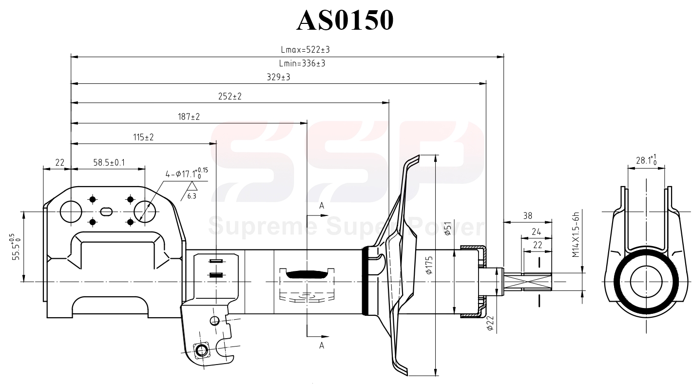 Амортизатор  334815  485100940 SSP арт AS0150 SSP AS0150