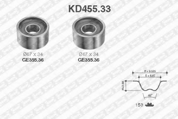 Комплект ремня ГРМ SNR KD45533