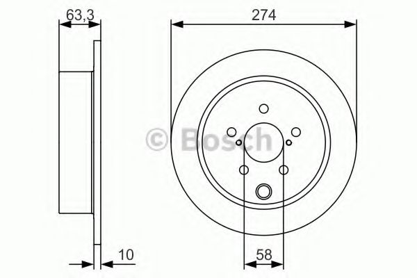 Диск торм зад[274x10] 5 отв BOSCH 0986479634