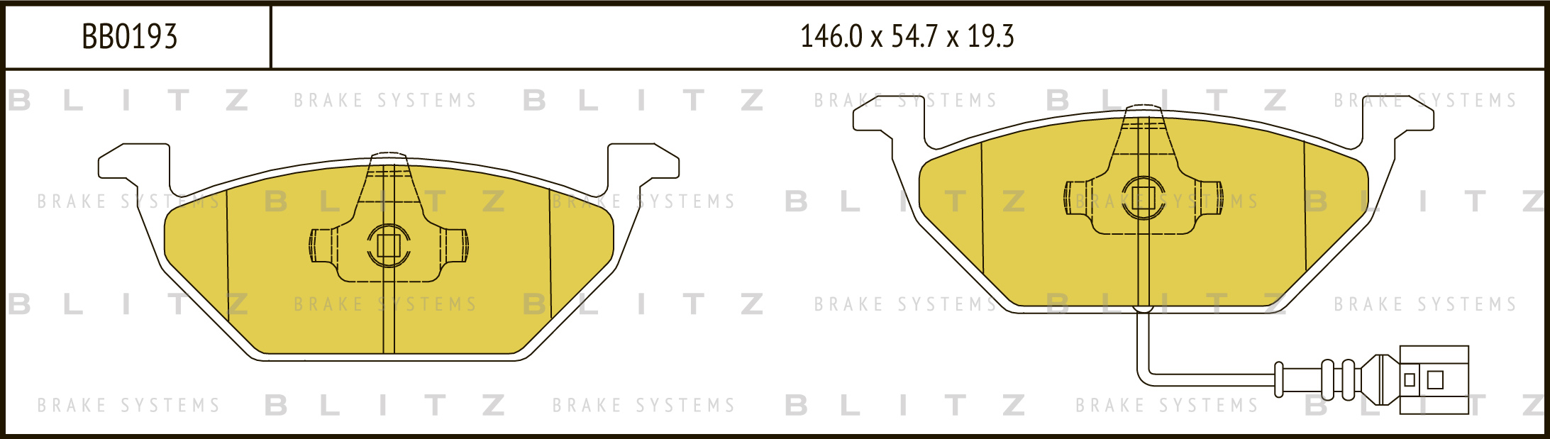 Колодки тормозные дисковые передние BLITZ BB0193