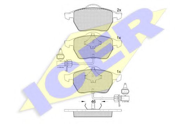 Комплект тормозных колодок дисковый тормоз ICER 181362