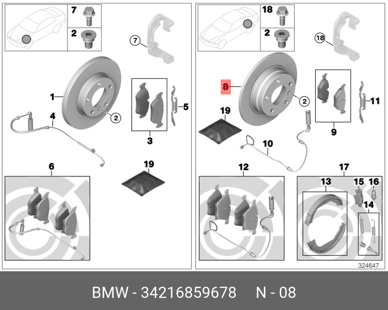 Тормозной диск Зд BMW 34216859678