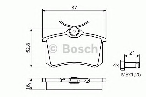 Комплект дисковых тормозных колодок BOSCH 0986494399