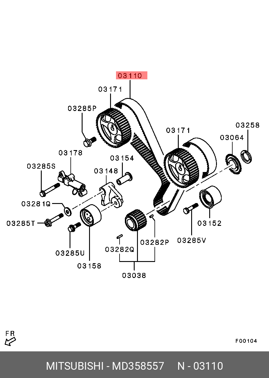 Ремень ГРМ MITSUBISHI MD358557