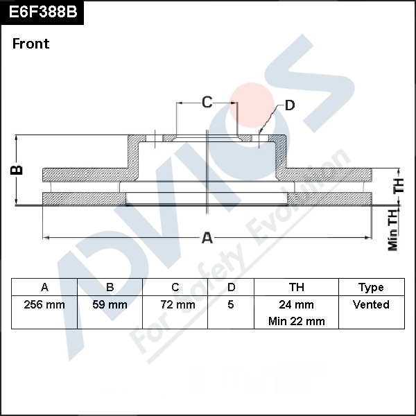 Диск тормозной ADVICS E6F388B