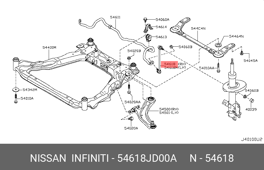 СТОЙКА СТАБИЛИЗАТОРА NISSAN 54618JD00A