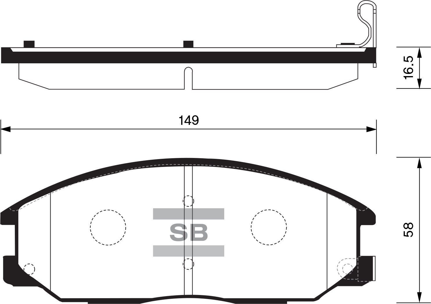 Комплект дисковых тормозных колодок SANGSIN SP1171