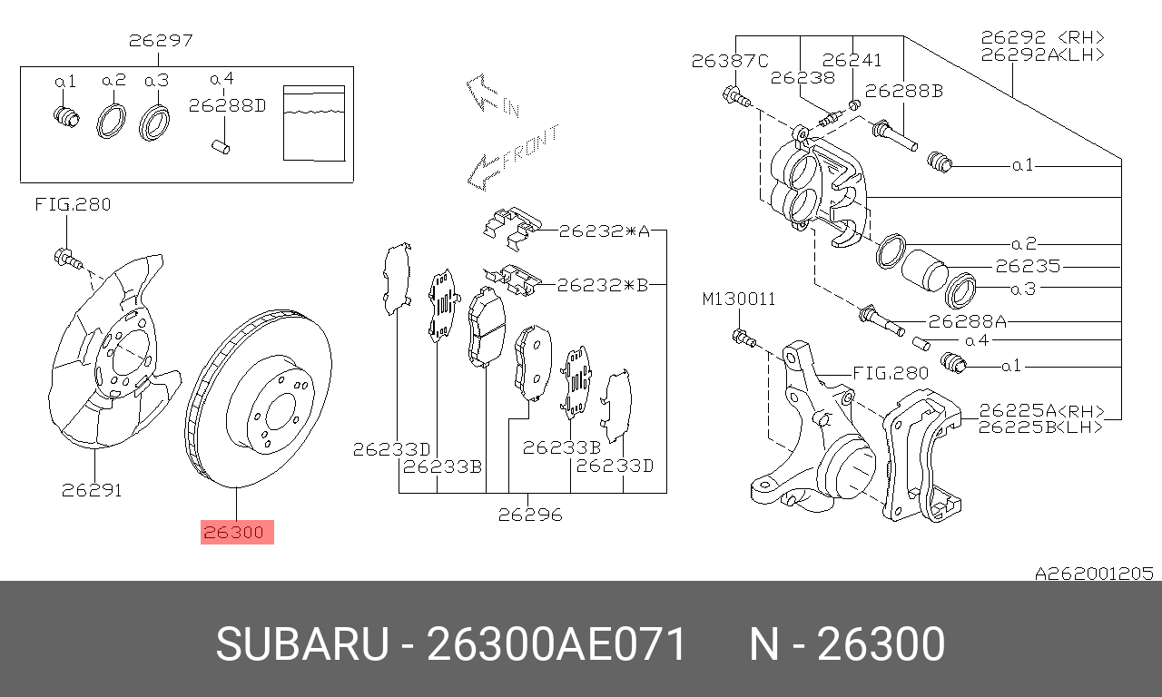 ДИСК ТОРМОЗНОЙ SUBARU 26300AE071