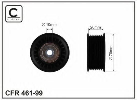 Ролик генератора обводной Mitsubishi Pajero 30 (6G72) 35 (6G74) 38 (6G75) 00- CAFFARO 46199