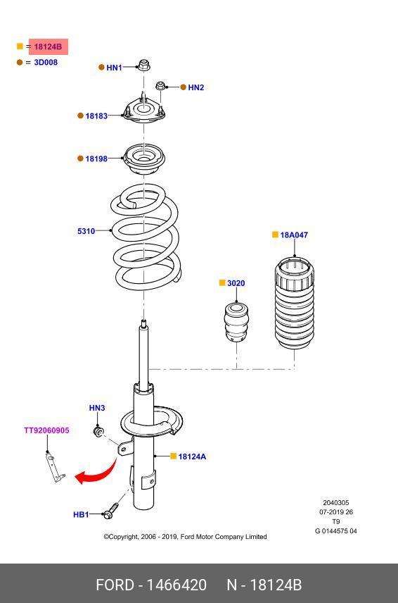 Амортизатора FORD 1466420