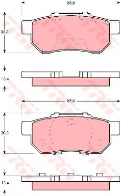 Комплект дисковых тормозных колодок TRW GDB3113