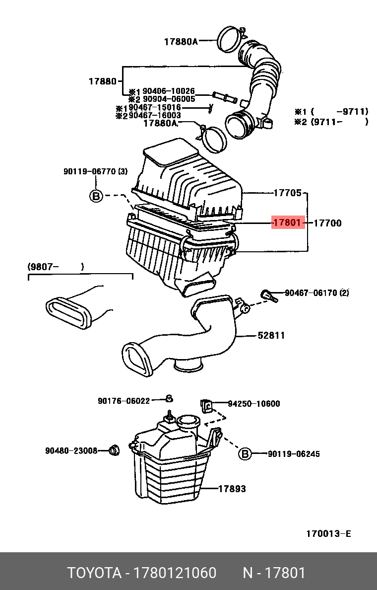 Фильтр Воздушный TOYOTA арт 1780121060 TOYOTA 1780121060
