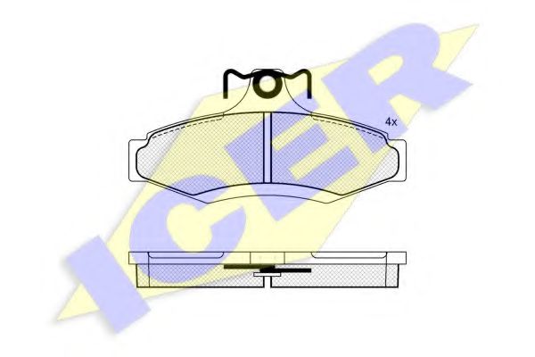 Комплект тормозных колодок дисковый тормоз ICER 181261