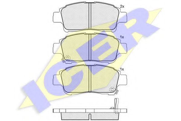 Комплект тормозных колодок дисковый тормоз ICER 181304