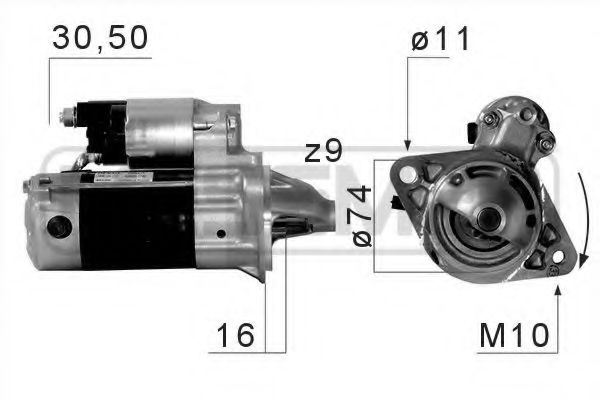 Стартер 12V  10 Kw ERA 220675