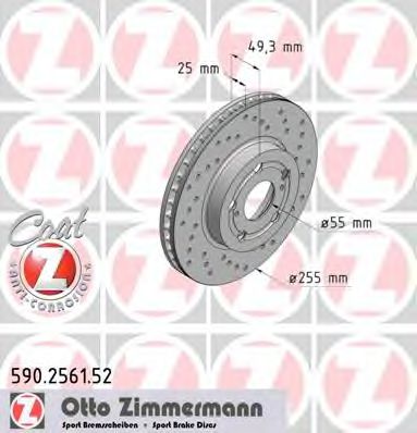 Тормозной диск ZIMMERMANN 590256152