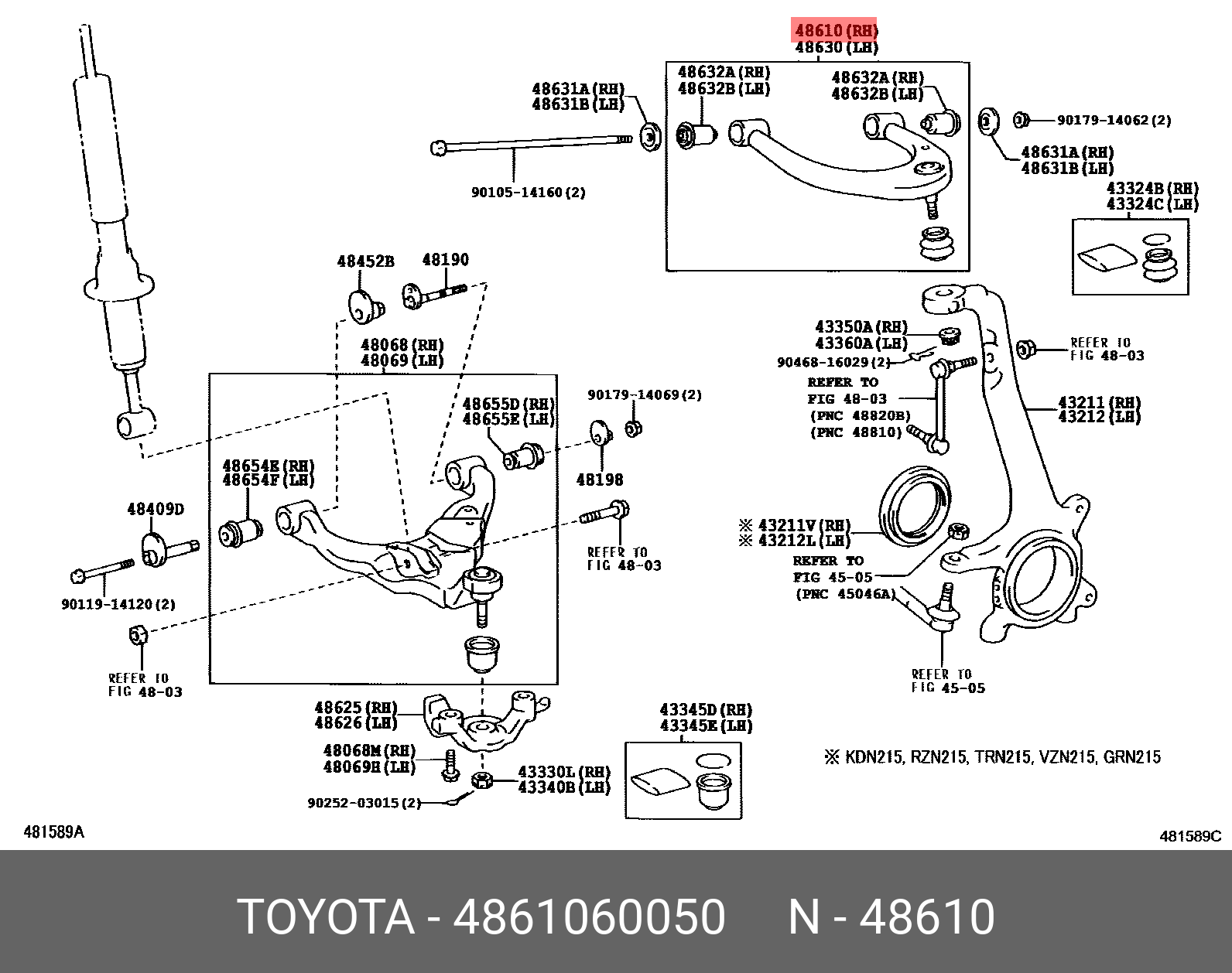 РЫЧАГ ПЕРЕДНЕЙ ПОДВЕСКИ TOYOTA 4861060050