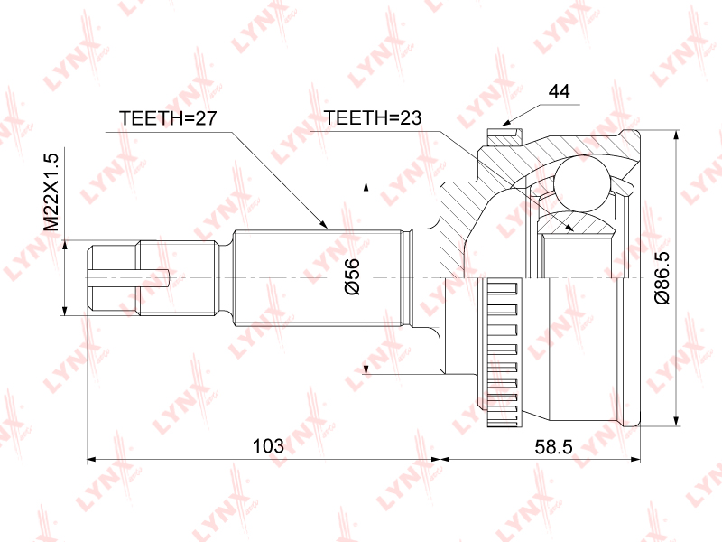 CO-3916A ШРУС НАРУЖНЫЙ NISSAN ALMERA TINO 20 00-0 LYNXAUTO CO3916A