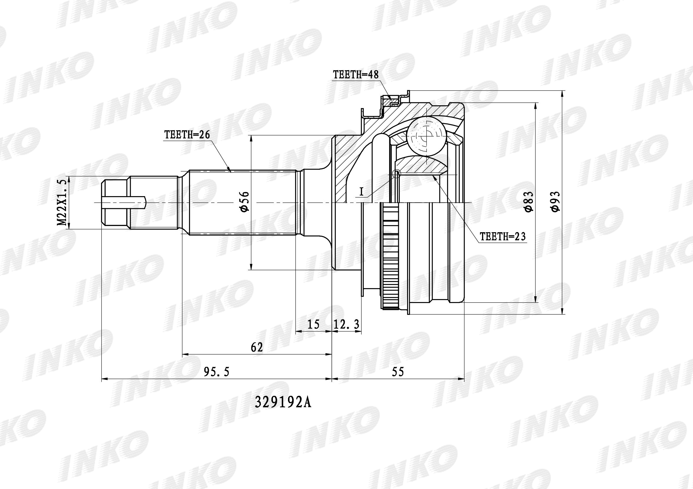 ШРУС внешний INKO 329192A