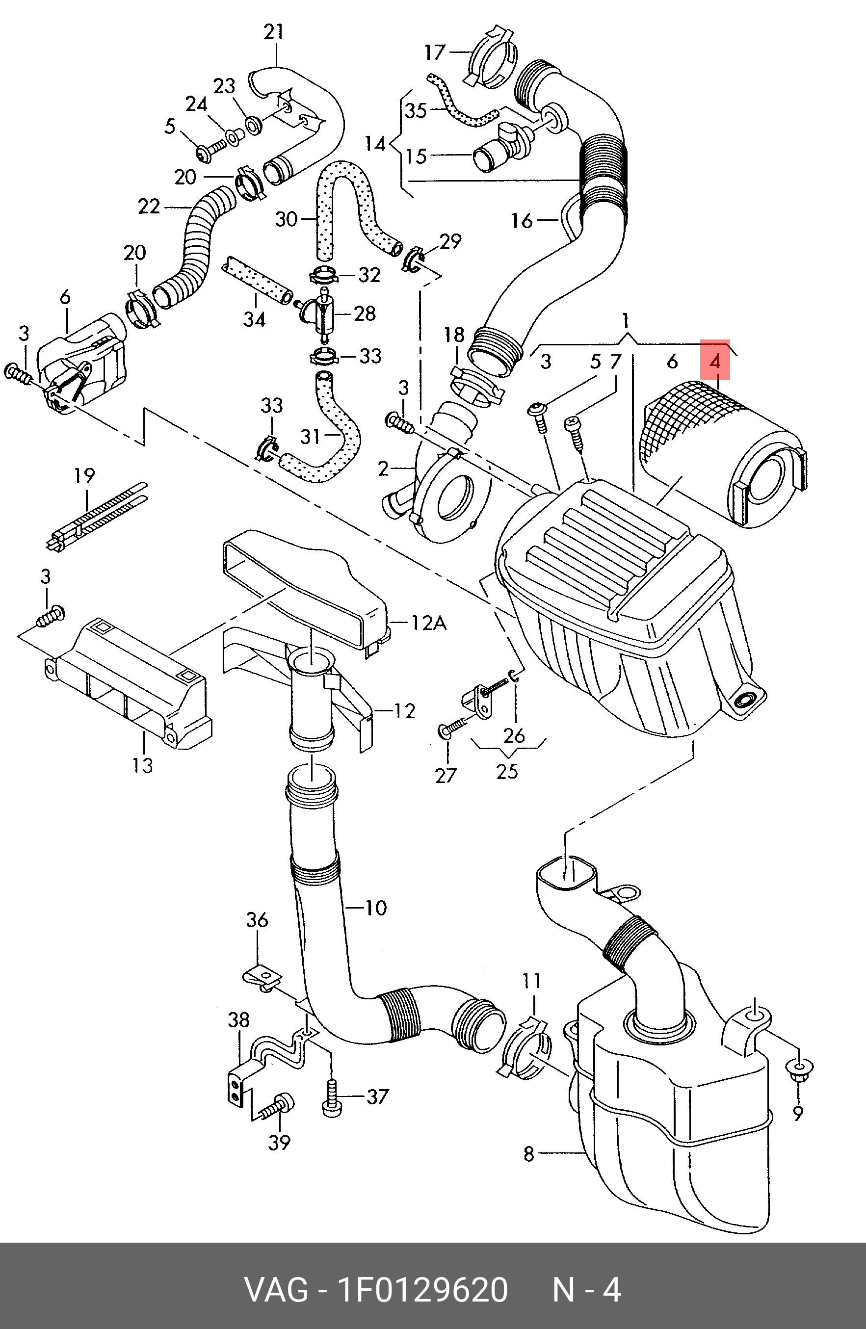 ФИЛЬТР ВОЗДУШНЫЙ VAG 1F0129620