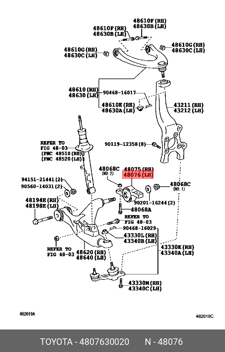 Сайлент-блок TOYOTA 4807630020