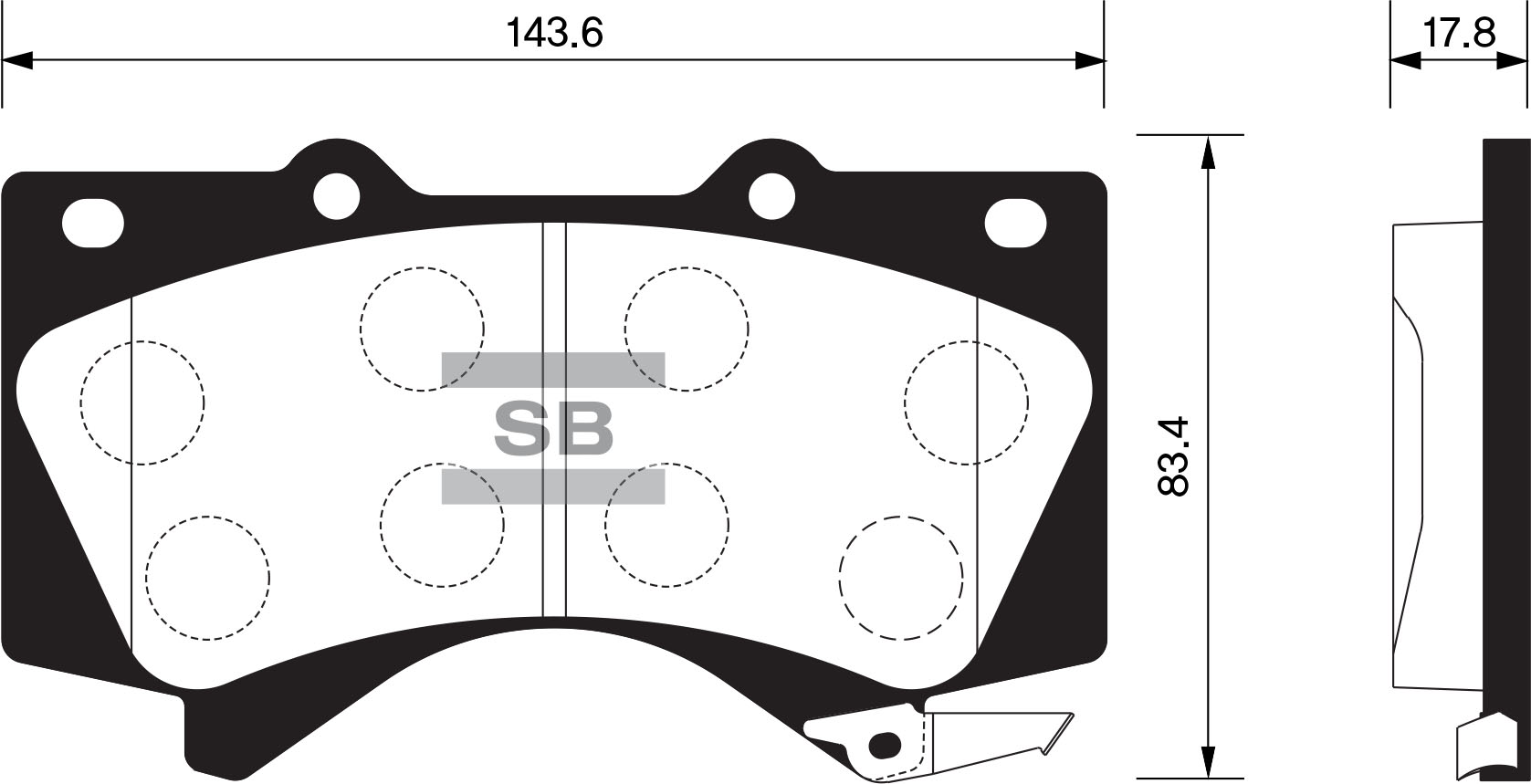 Комплект дисковых тормозных колодок SANGSIN SP1381