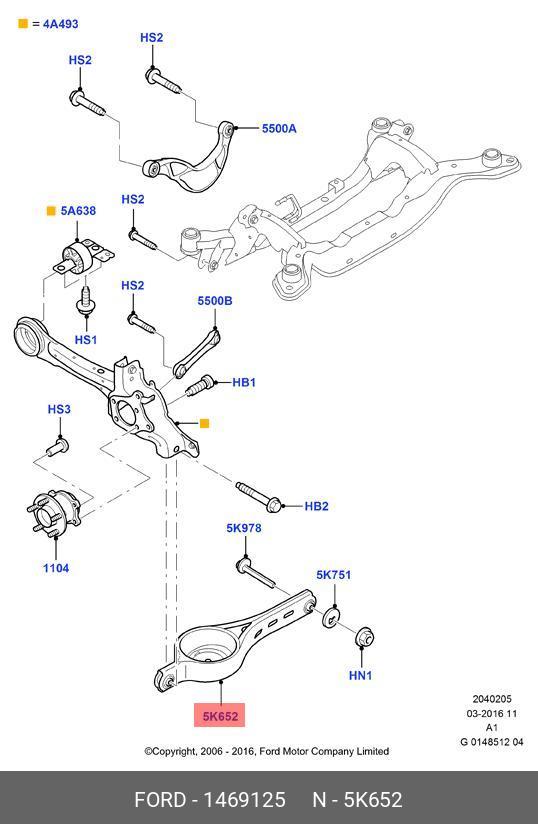 РЫЧАГ ПОДВЕСКИ FORD 1469125