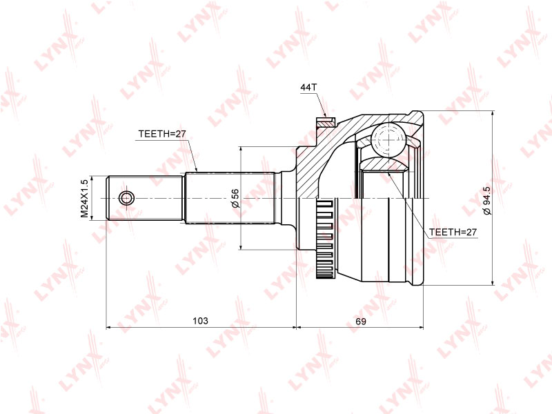 CO-5749A_ШРУС НАРУЖНЫЙ NISSAN ALMERA TINO(V10) 20 LYNXAUTO CO5749A