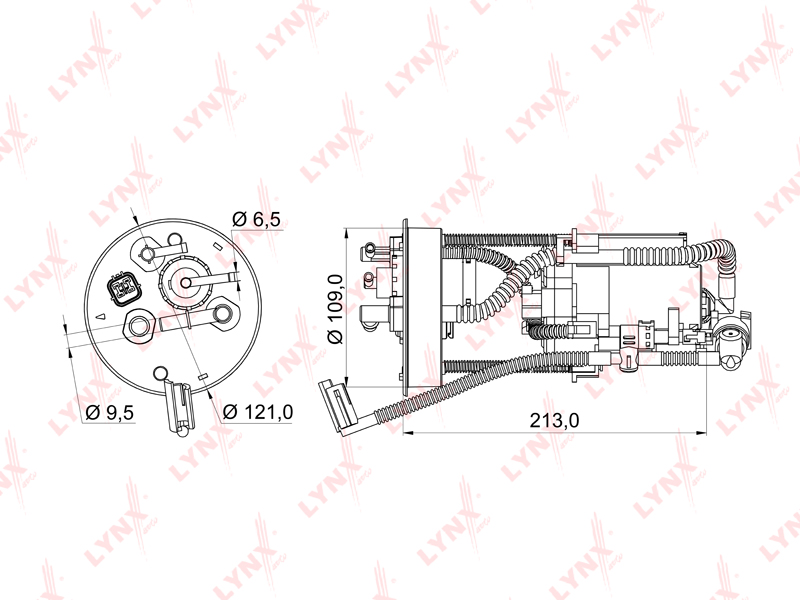 Фильтр Топлв Бак HfitJazz Ge  08- Lf955m  Lynx  ( Япония) LYNXa LYNXAUTO LF955M