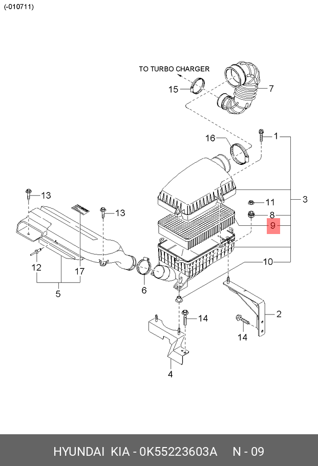 Фильтр воздушный HYUNDAI-KIA 0K55223603A