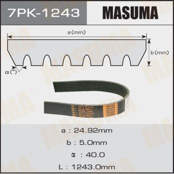 Ремень генератора поликлиновый MASUMA 7PK1243