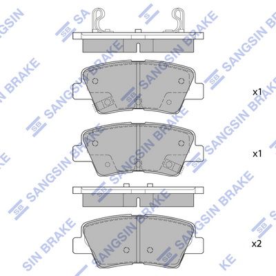 Комплект дисковых тормозных колодок SANGSIN SP1401